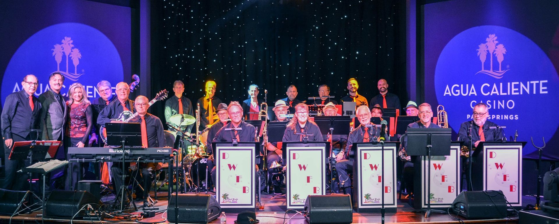 This is a photo of our Jazz Band at the Cascade Lounge at the Agua Caliente Casino in Palm springs where they performed their annual concert and fund raiser for the band.