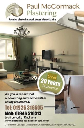 Domestic plasterer - Leamington Spa, Warwickshire - Paul McCormack Plastering - Plastering Domestic plasterer - Leamington Spa, Warwickshire - Paul McCormack Plastering - Plastering