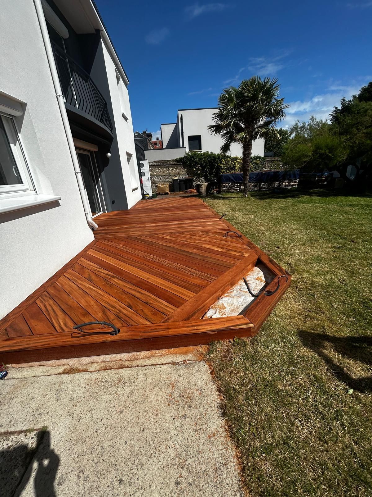 rénovation et création d'une terrasse en bois sur dalle béton au Havre