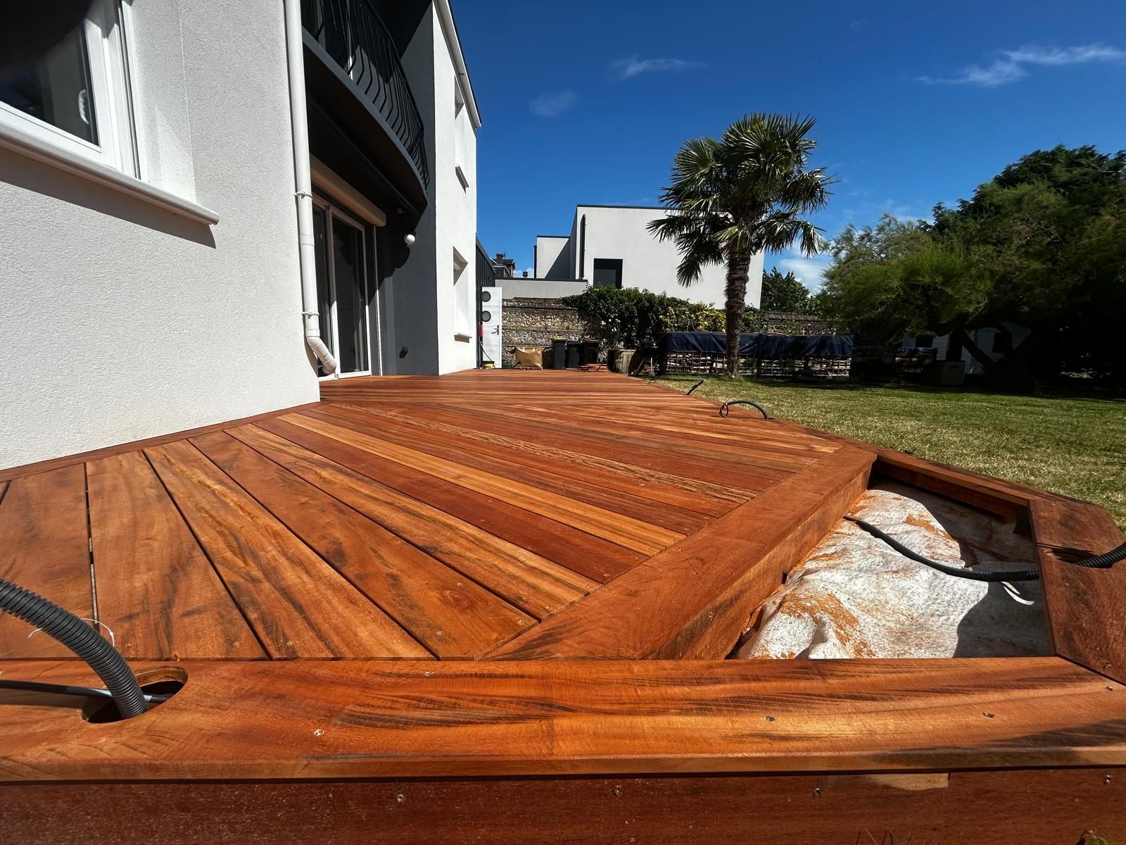 rénovation et création d'une terrasse en bois sur dalle béton au Havre