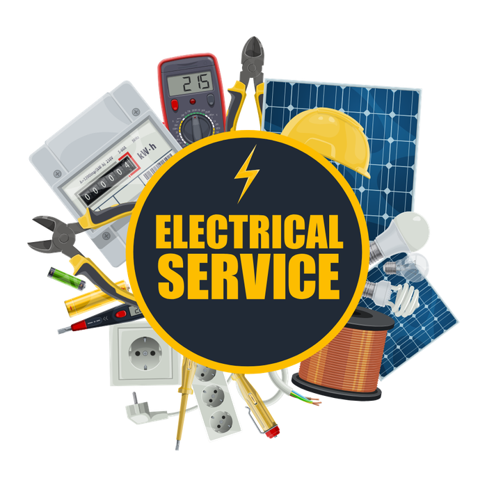 Electrical service with electrical equipment and tools.