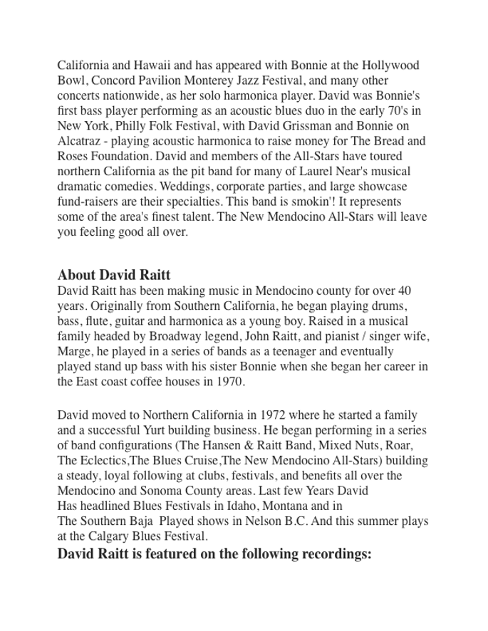 About David Raitt Page 1 About David Raitt Page 1