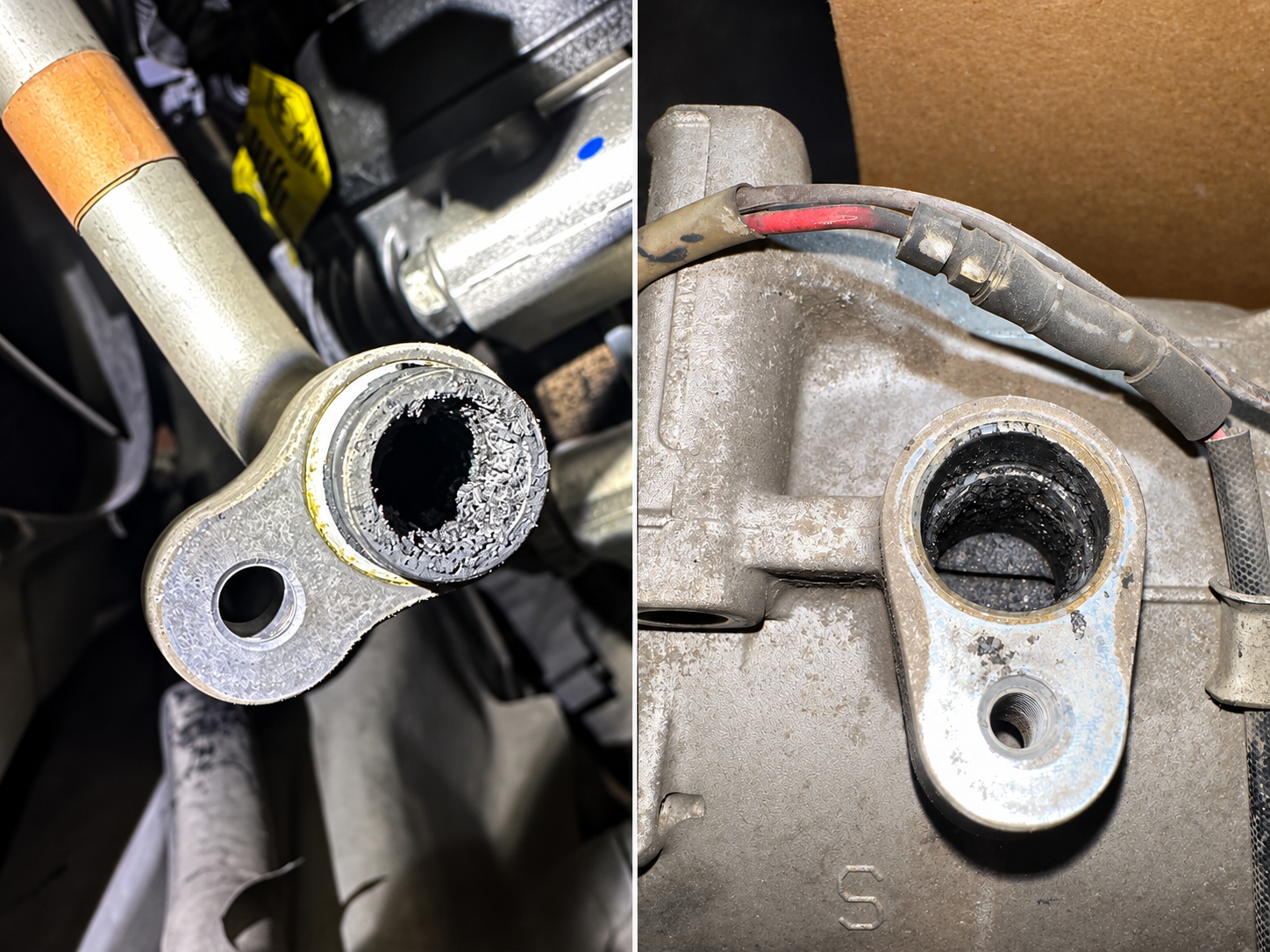Metal debris in Honda CR-V A/C line and compressor