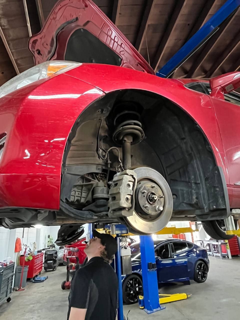 Toyota Venza front wheel end during reassembly