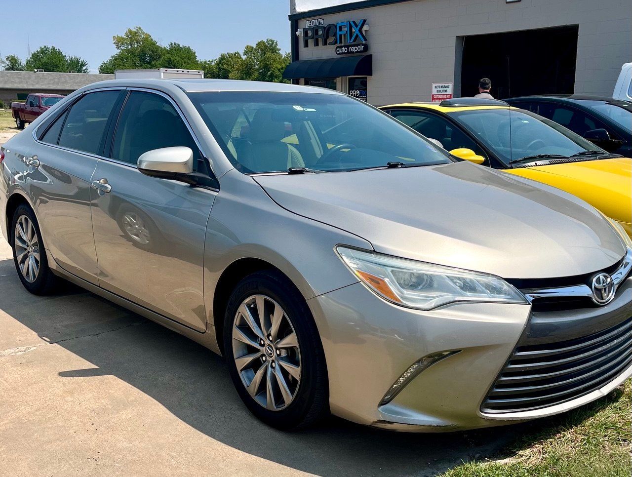 2016 Toyota Camry XSE fuel door repair at PROFIX Auto Repair in Norman, Oklahoma