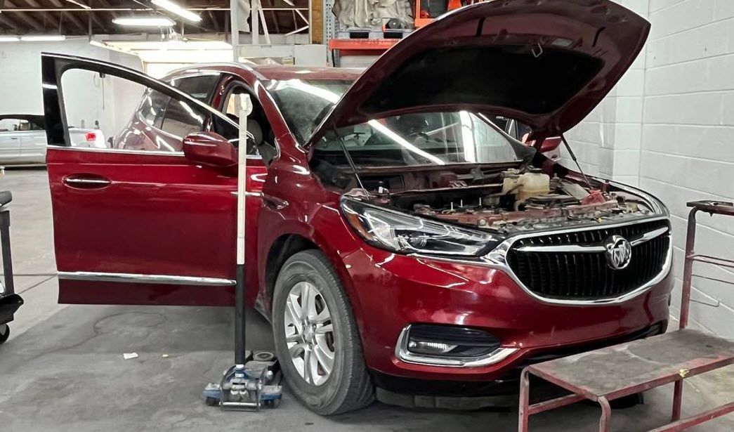 2018 Buick Enclave undergoing A/C evaporator core repair
