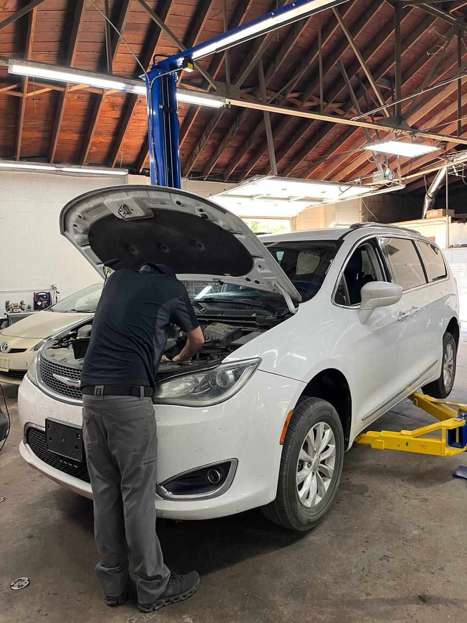 This 2018 Chrysler Pacifica came into our Norman shop with more than 151,000 miles for several concerns, including brakes, a check engine light, squeaking and an oil change.