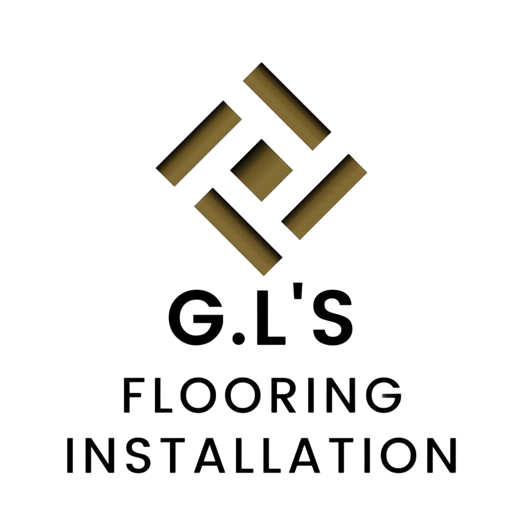 G.L’s Flooring Installation logo with gold geometric icon and black text on white background