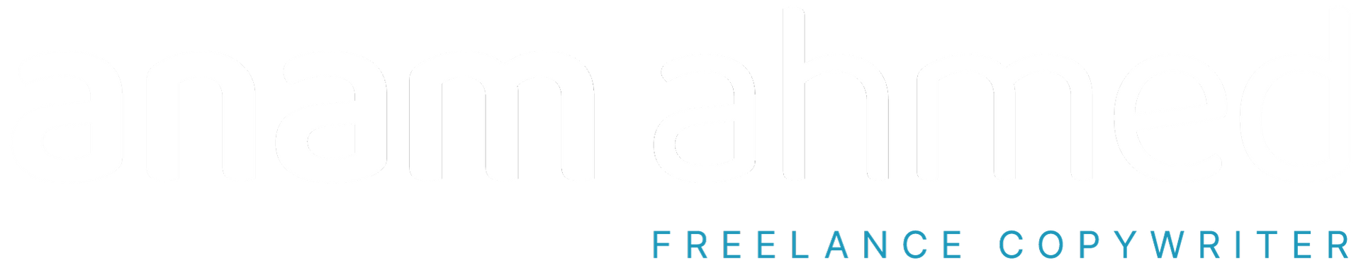 Anam Ahmed freelance copywriter's logo.