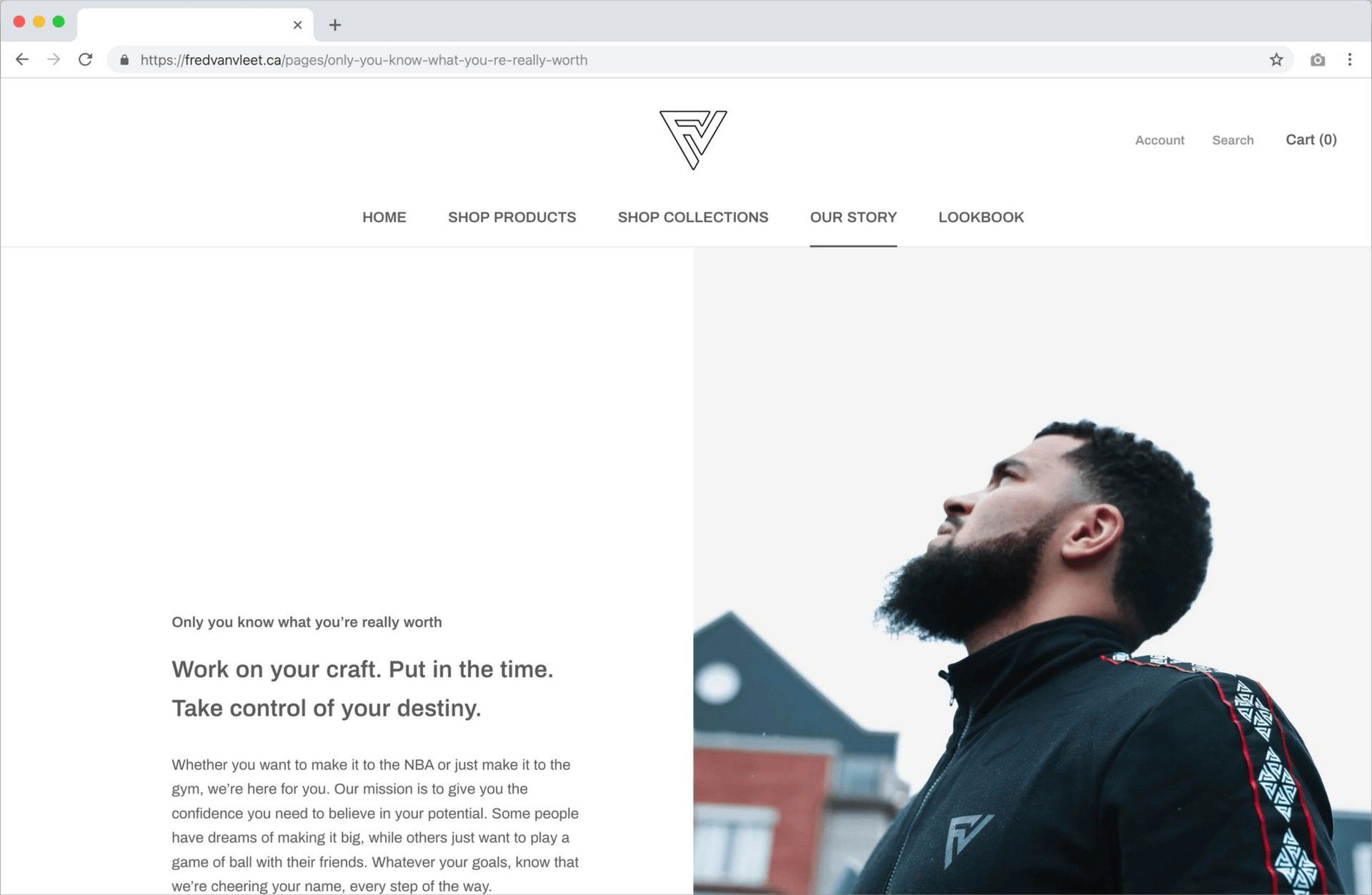 The Fred Vanleet about us page copywriting by freelance copywriter, Anam Ahmed.
