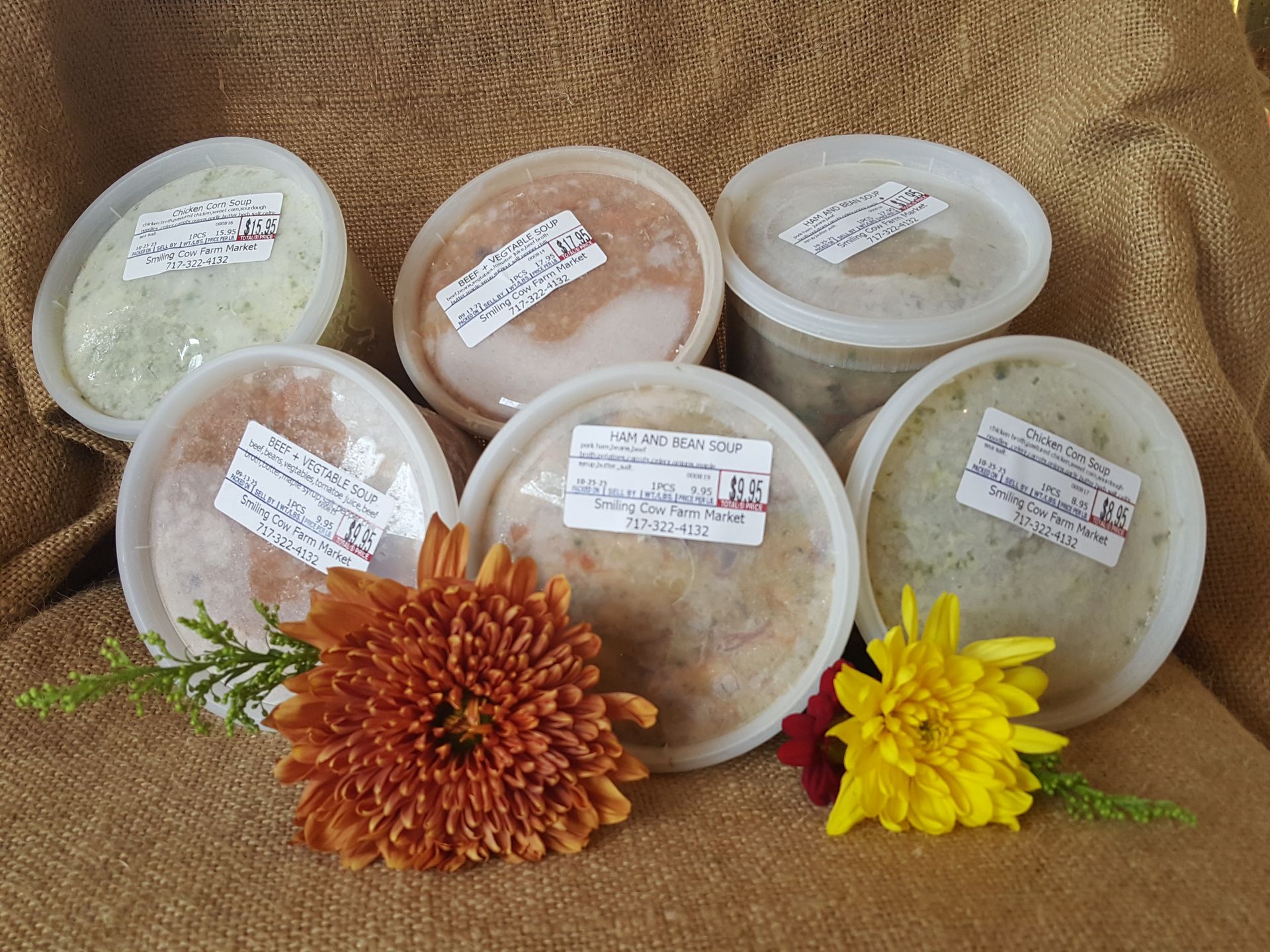 Pet food in tub beside flowers