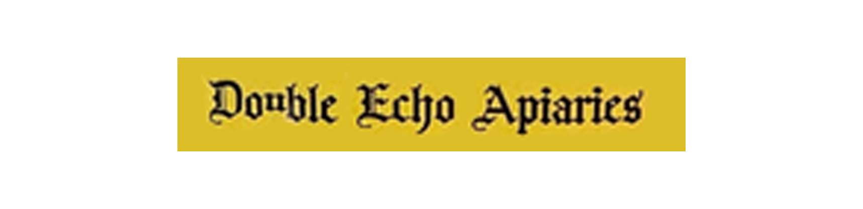 A yellow sign that says double echo apiaries on it