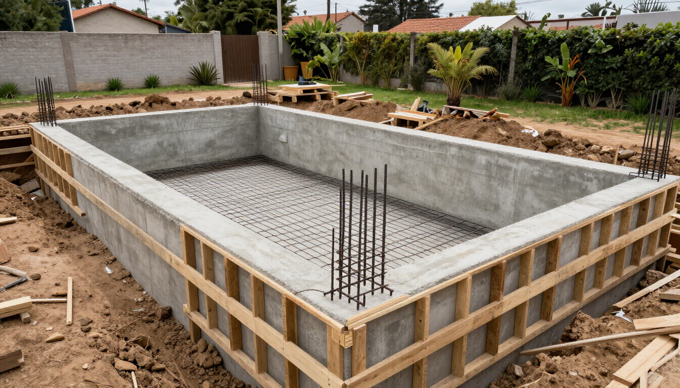 Construcción de una piscina de hormigón en Buenos Aires