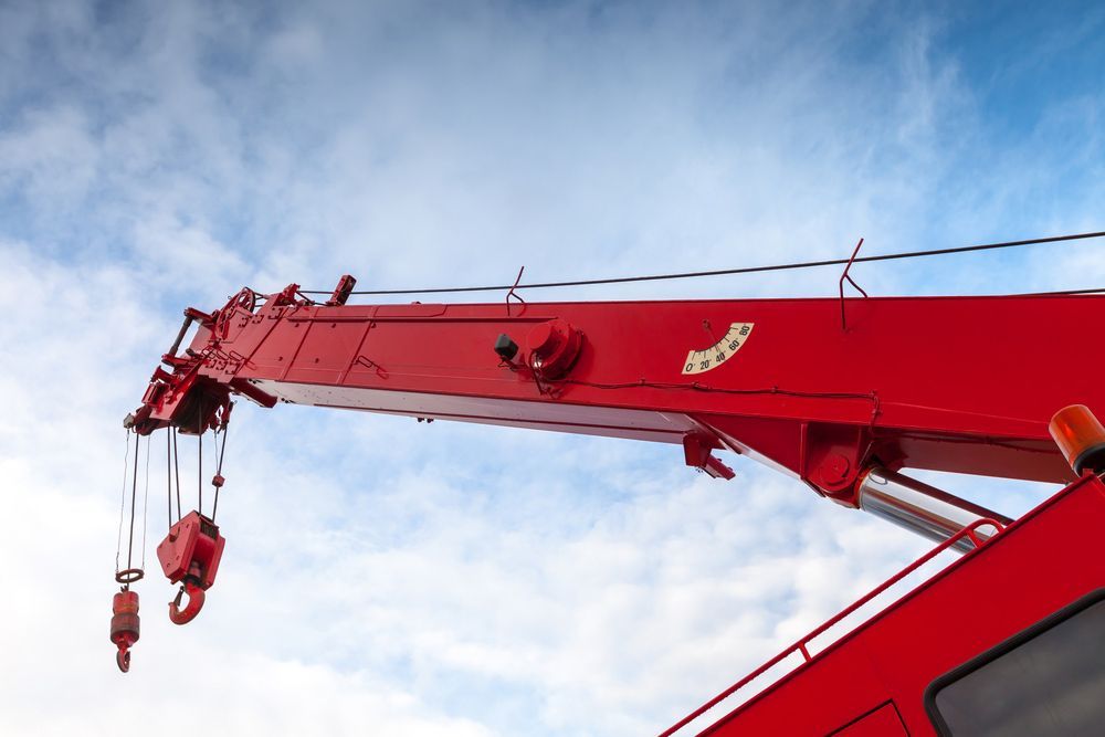 A White Truck with A Crane Attached to It — AMAC Cranes in Coolum Beach, QLD