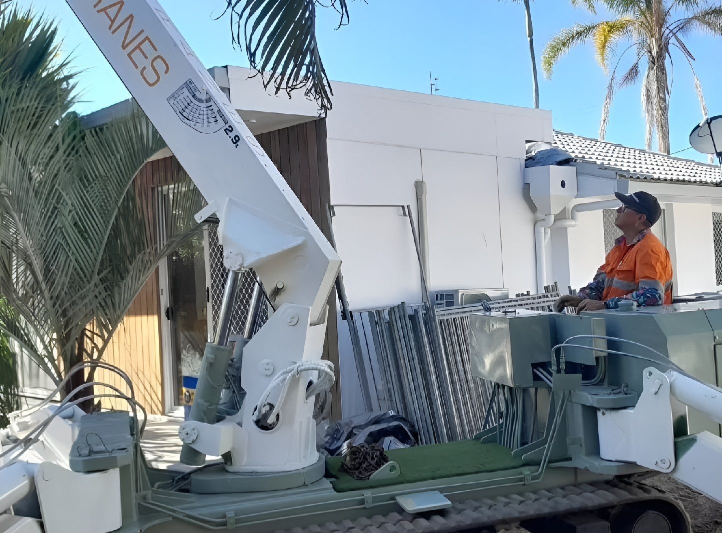 Sunshine Coast Crane Hire Operating On Residential Site