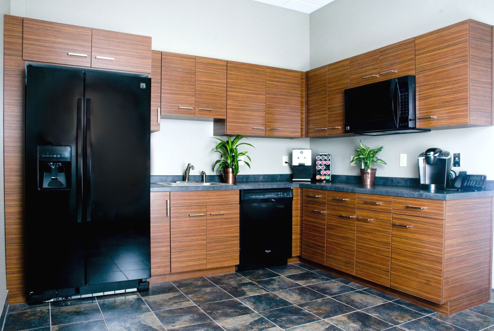 commercial break room custom cabinets
