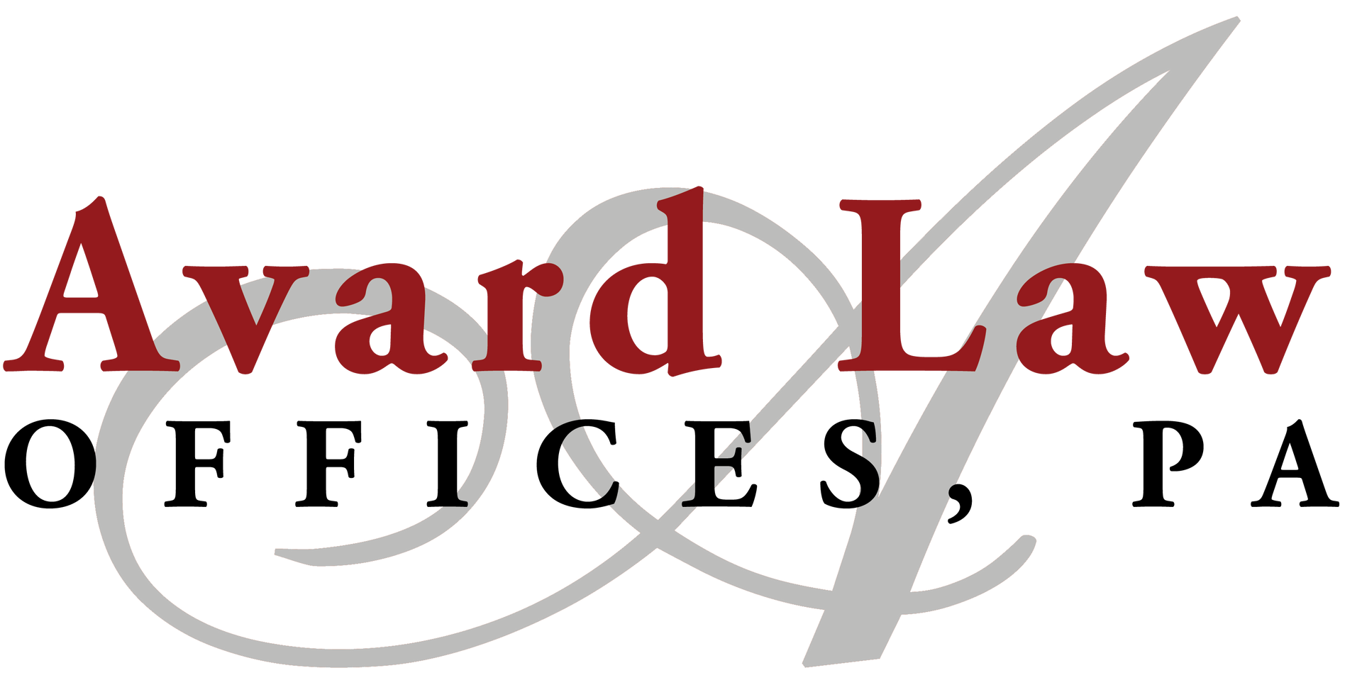 The logo for award law offices , pa is red and gray.