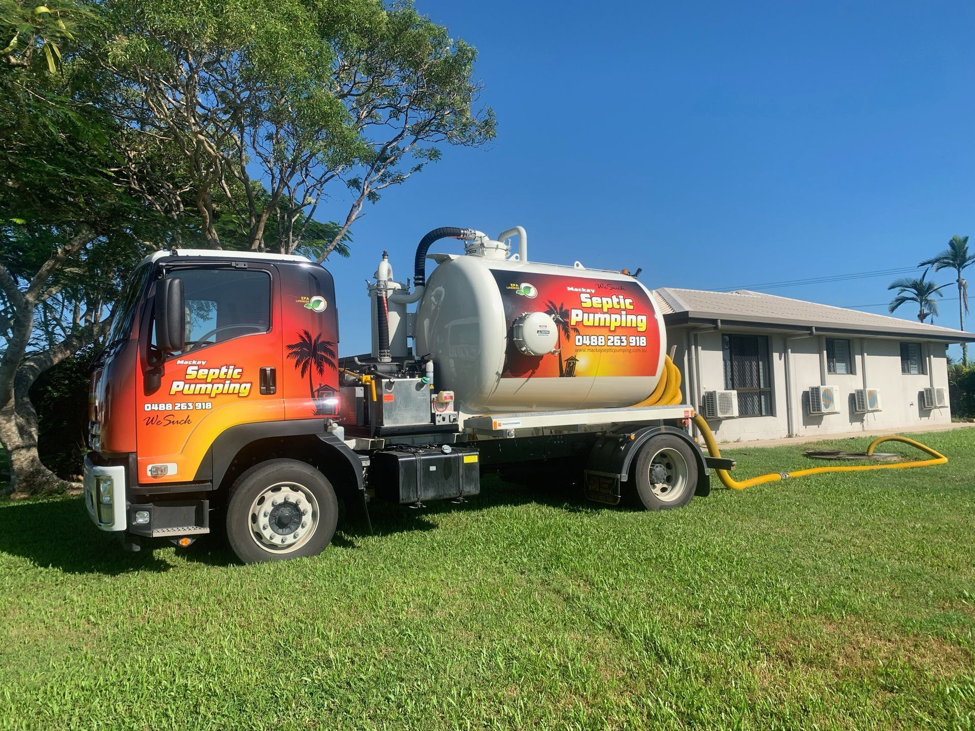 A Septic Pumping Truck in Mackay