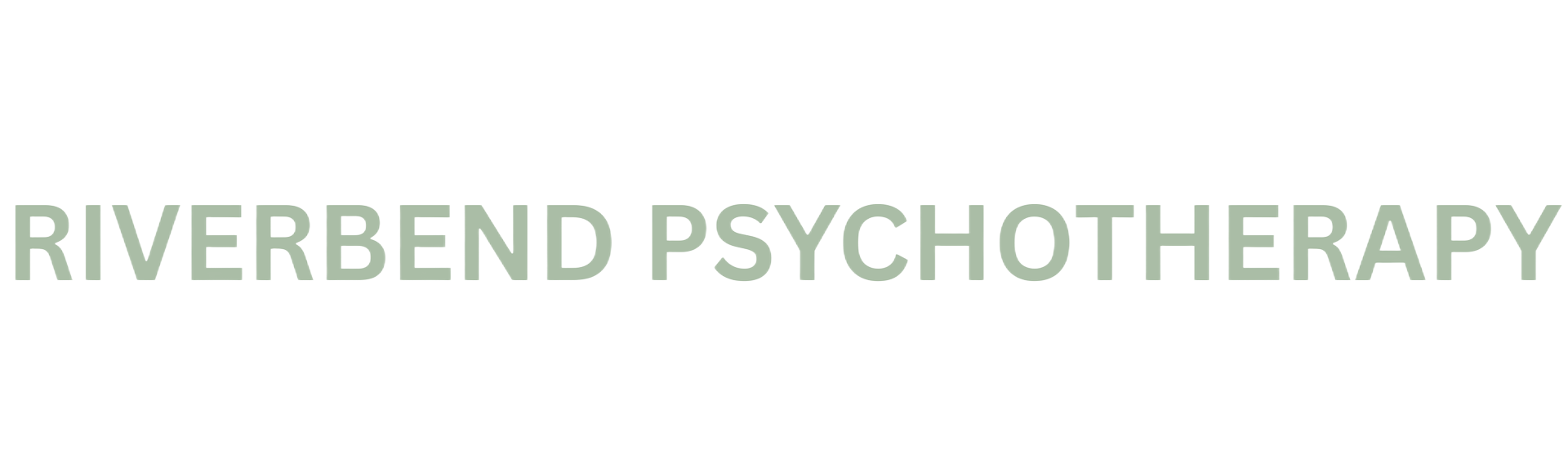 Riverbend Psychotherapy logo in pale green text on a white background