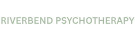Riverbend Psychotherapy logo in pale green text on a white background