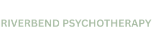Riverbend Psychotherapy logo in pale green text on a white background