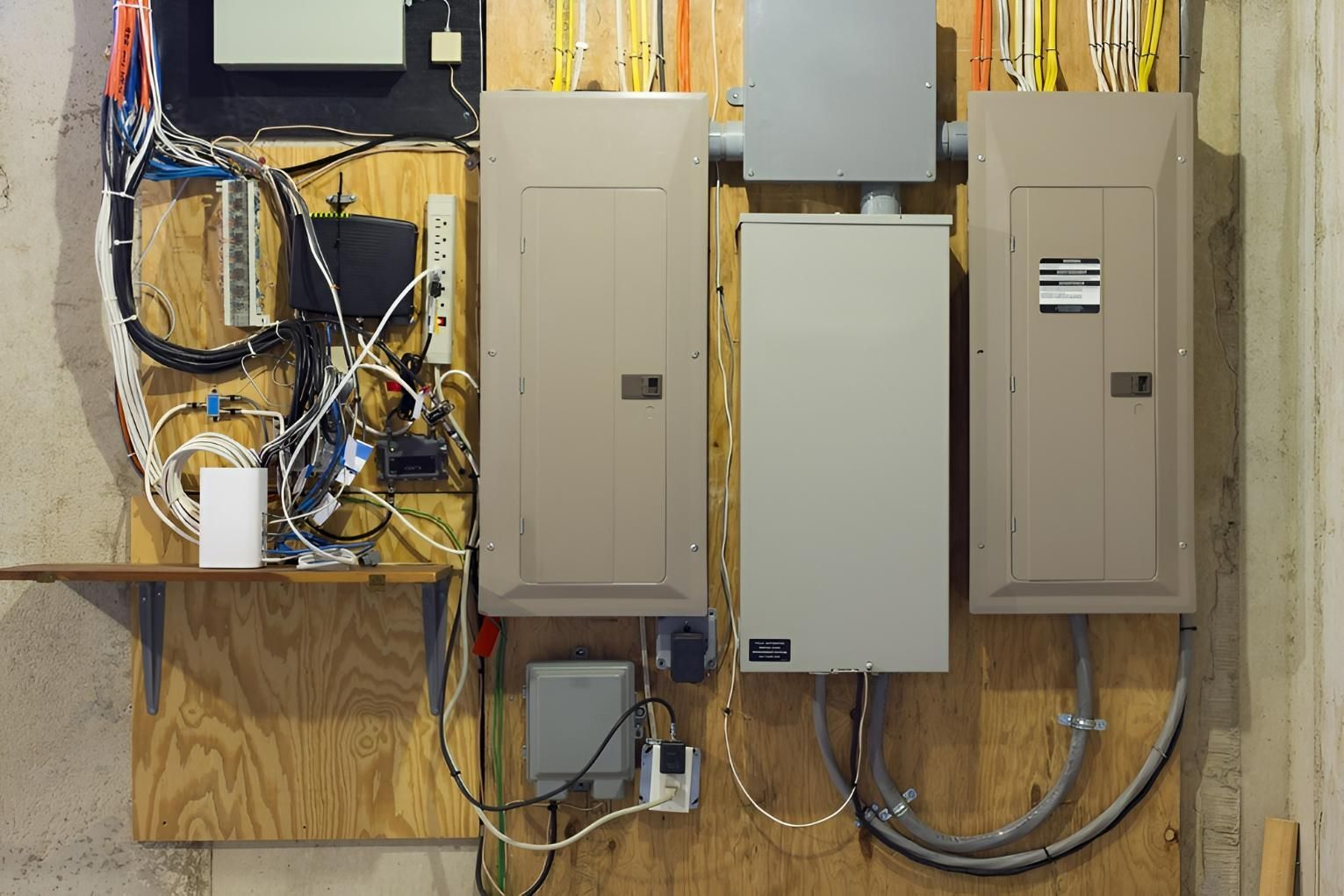 A Wall With Electrical Boxes — Chris North Electrical In Jones Hill, QLD