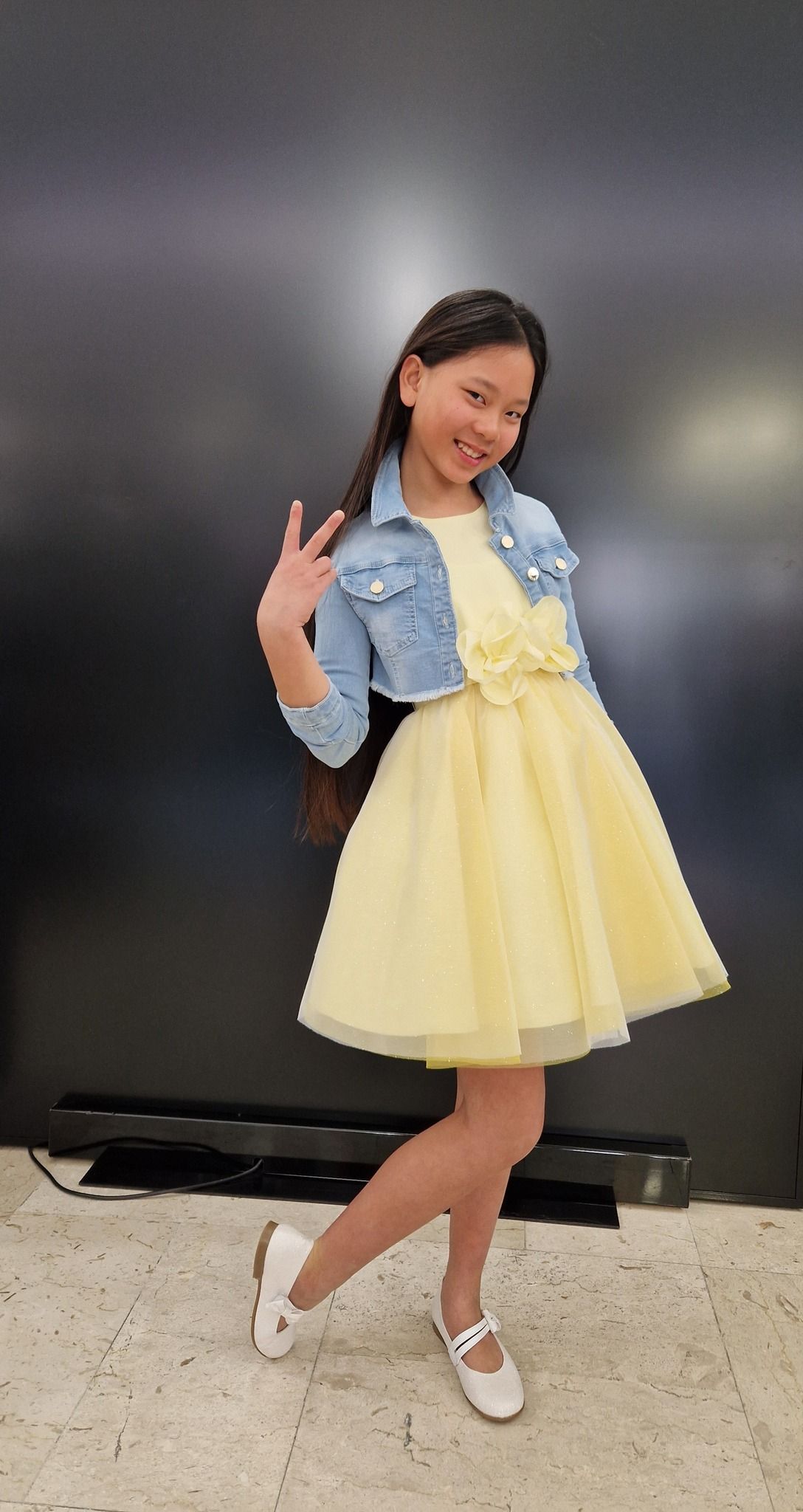 vestito tulle giallo