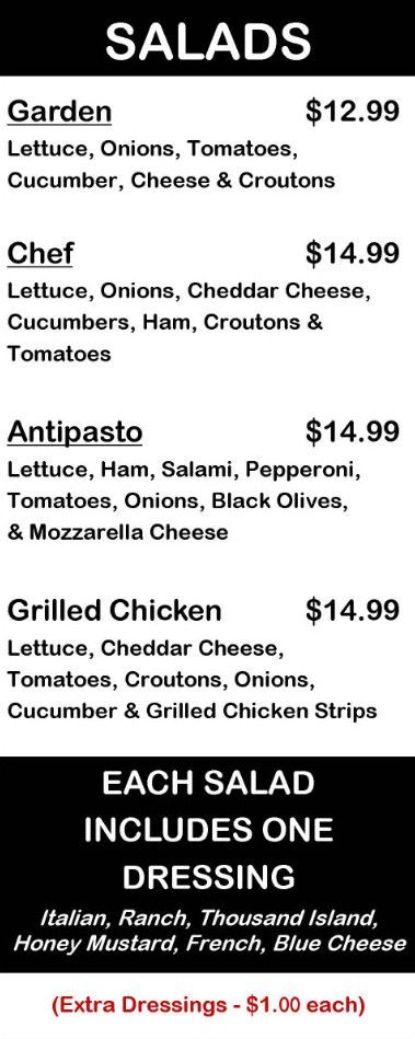 Crico's Pizza & Subs - Salad Menu