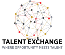 A logo for talent exchange where opportunity meets talent