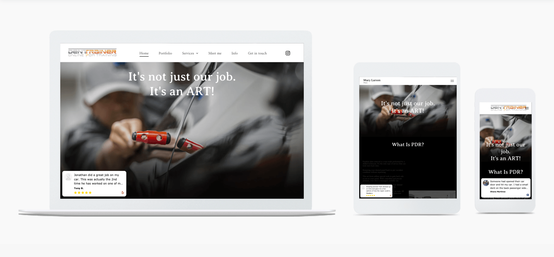 paintless dent repair website design template