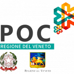 Logo of the Veneto Region's POC program featuring the Italian Republic emblem, Veneto coat of arms, and a colorful icon.