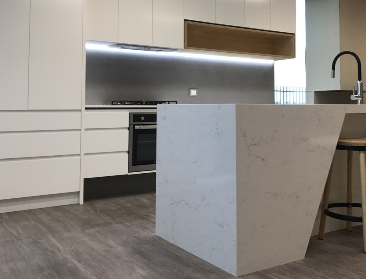 Whtie Kitchen — West Stone Benchtops in Orange, NSW