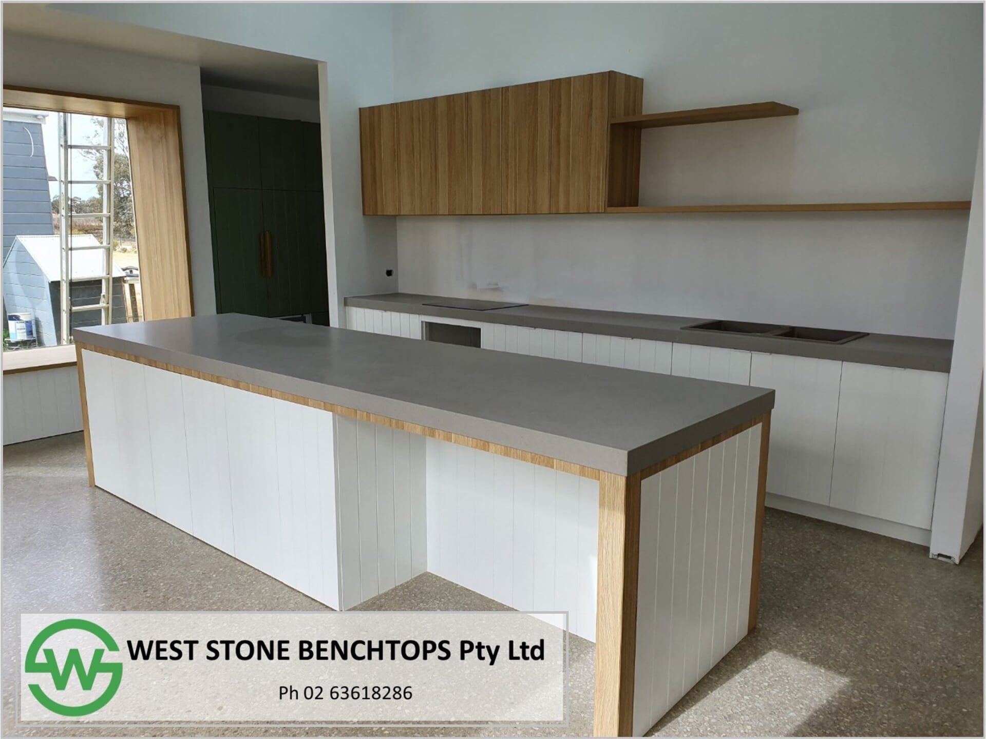 stone Concrete Look Benchtops using Engineered stone — West Stone Benchtops in Orange, NSW
