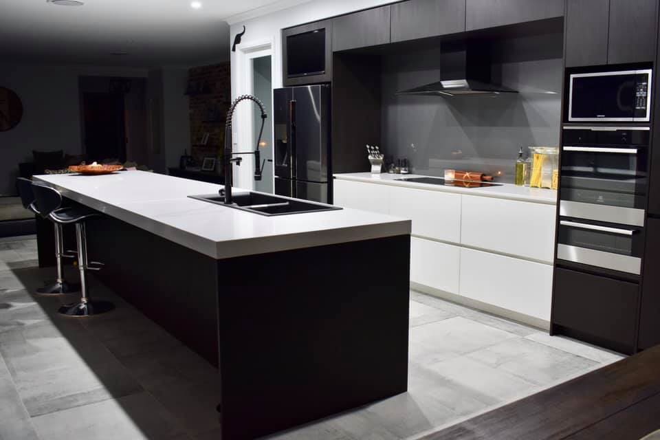 Stone Island Bench and back Bench — West Stone Benchtops in Orange, NSW
