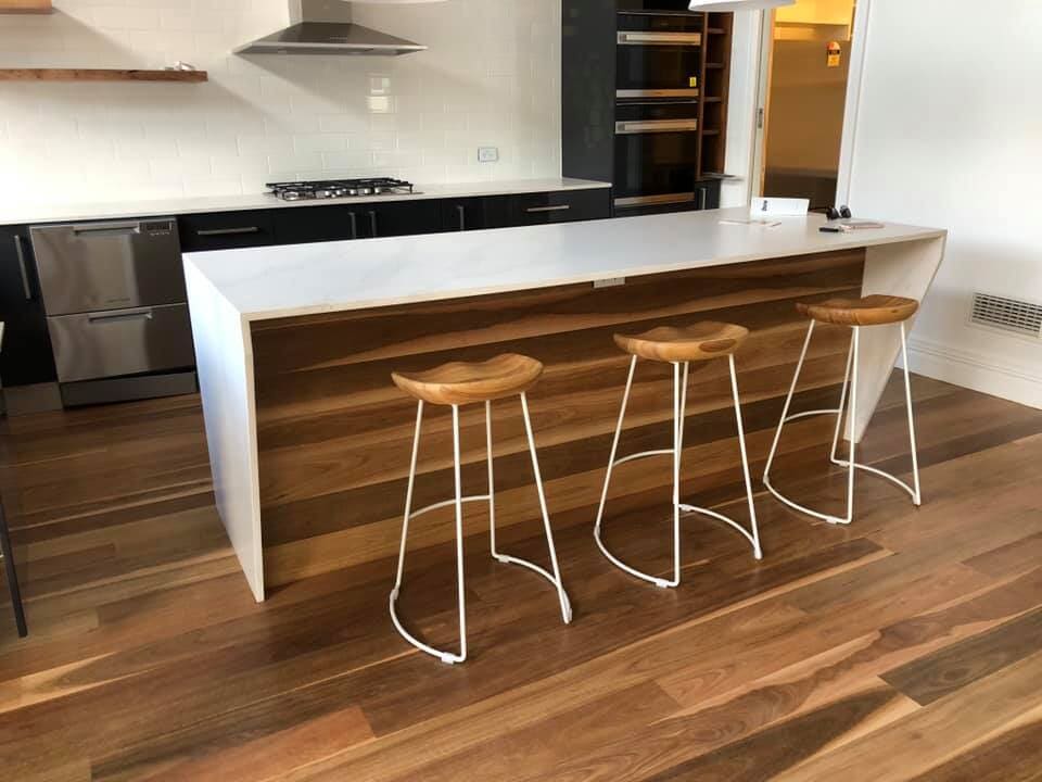 Waterfall Gable Ends on Stone Benchtop — West Stone Benchtops in Orange, NSW