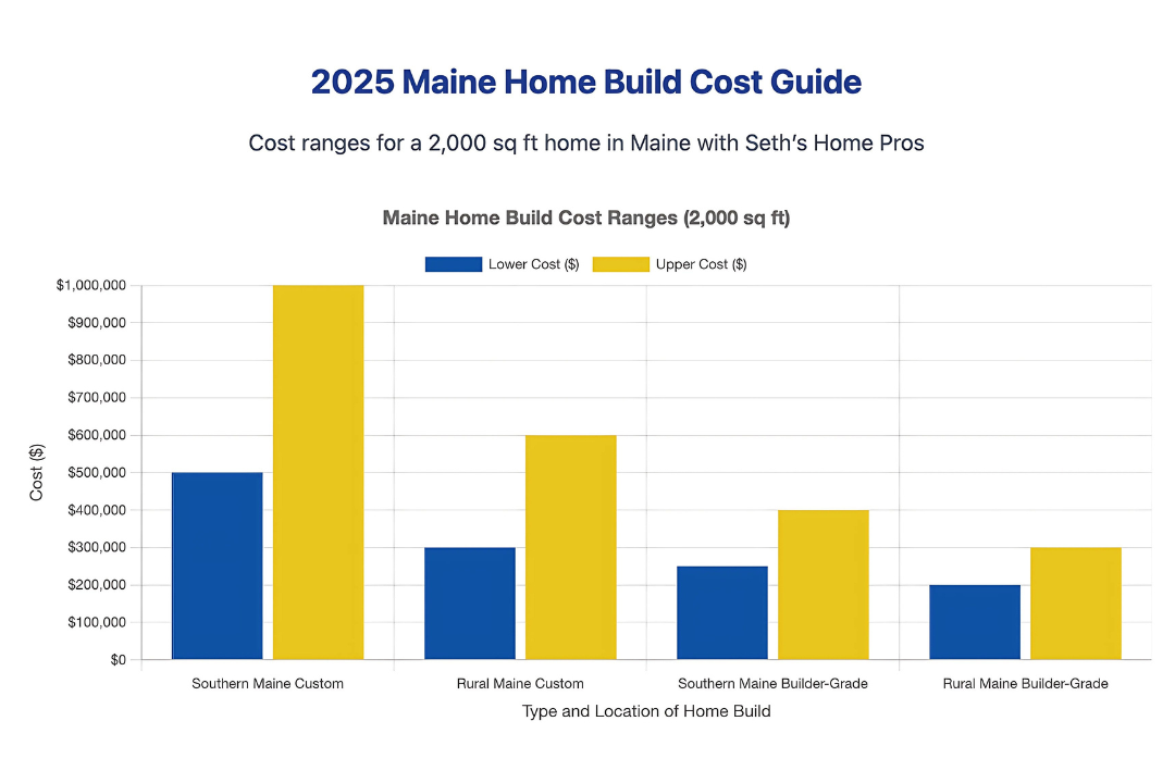 A graph showing the cost of building a home in maine.