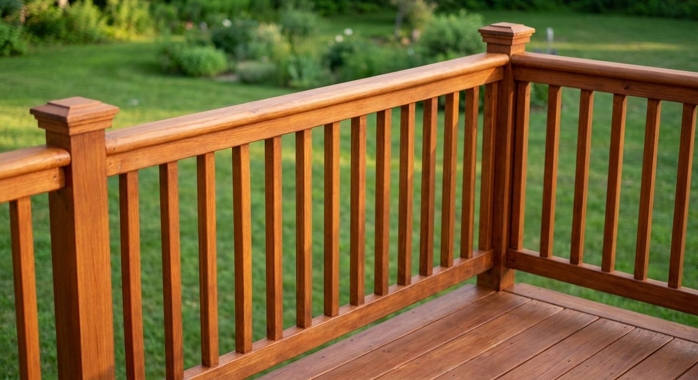 Cedar or redwood railing
