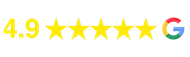 4.9 rating with yellow stars and Google logo.