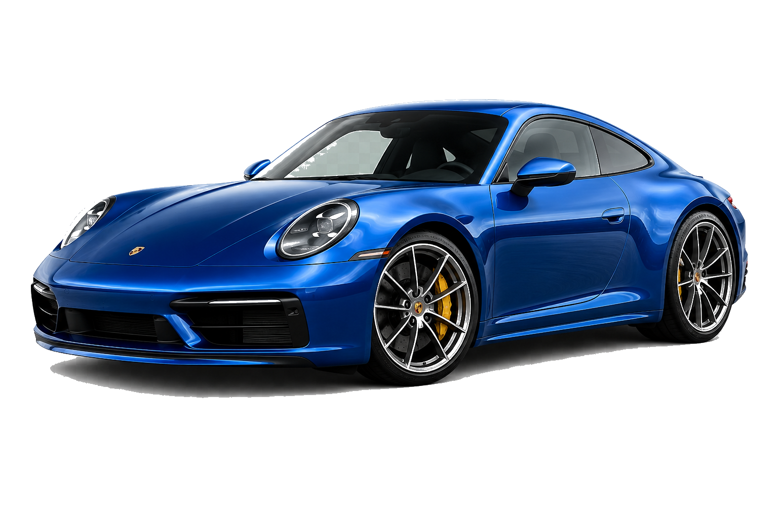 Blue Porsche 911 sports car on a white background