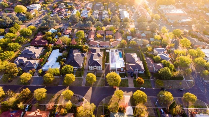 Aerial View of A Suburban Neighborhood with Trees Lining Streets — Cartech Australia in Thurgoona, NSW