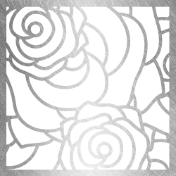 It looks like a stained glass window with roses on it.