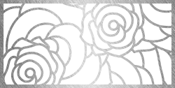 It looks like a stained glass window with roses on it.