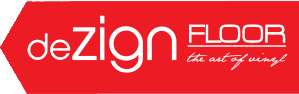 A red sign that says dezign floor on it