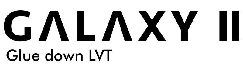 A logo for galaxy ii glue down lvt