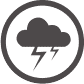 A cloud with lightning bolts coming out of it in a circle.