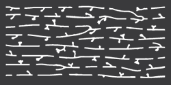 A set of white lines on a black background.