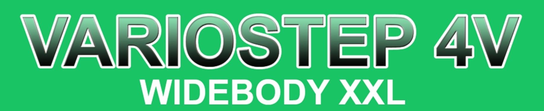 A green sign that says variostep 4v widebody xxl