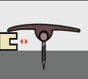 A cartoon of a screw being screwed into a piece of wood.