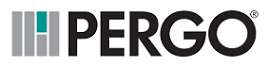 The pergo logo is green and white on a white background.