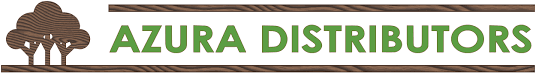 A logo for azura distributors with a tree on it
